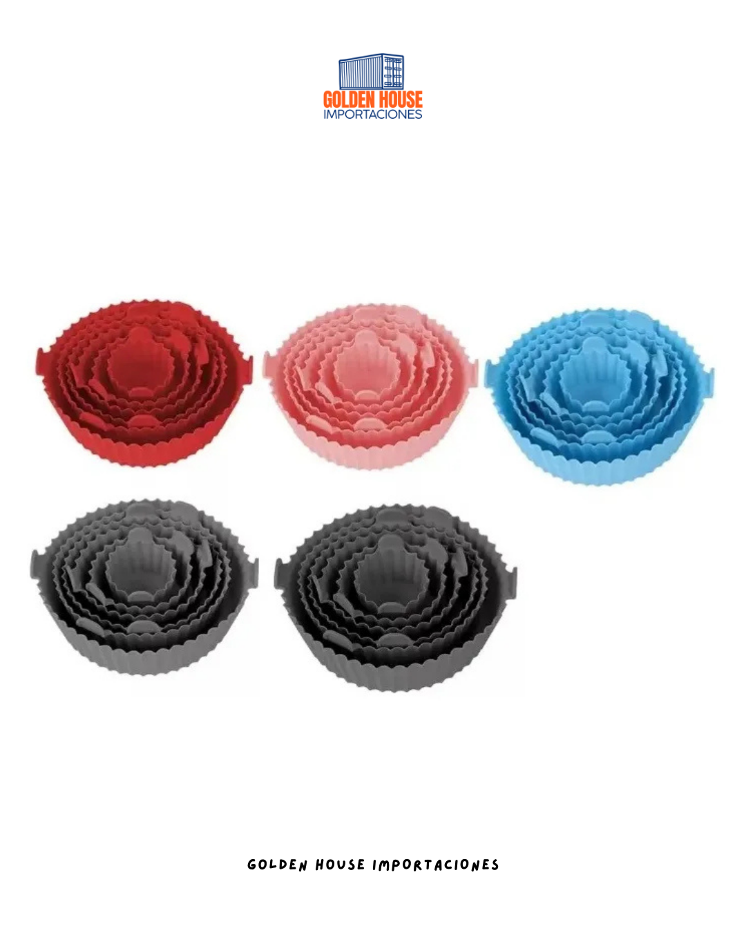 Moldes En Silicona X6 Unds Para Air Fryer Freidora De Aire Color N/a