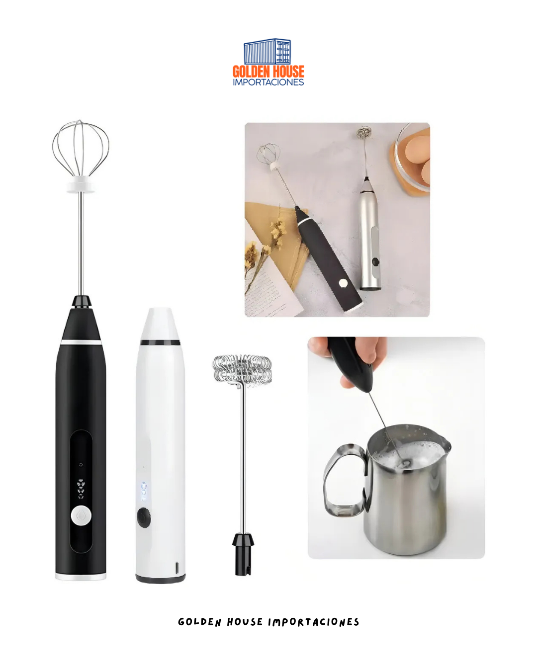 Batidor Eléctrico Portátil Mezclador Espuma Café Leche Huevo