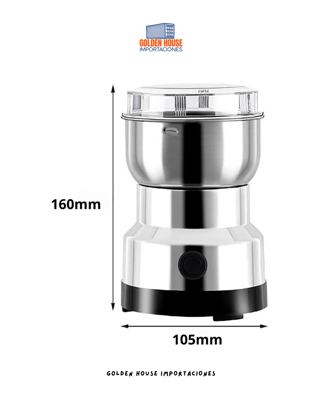 Molino Moledor De Café Y Especias Pequeñas Eléctrico Color Plateado