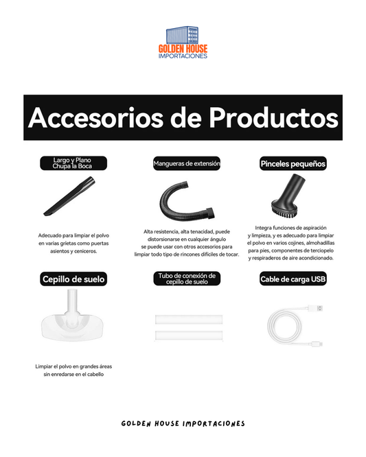 Aspiradora Inalambrica de Mano Portátil Dos En Uno Blanco