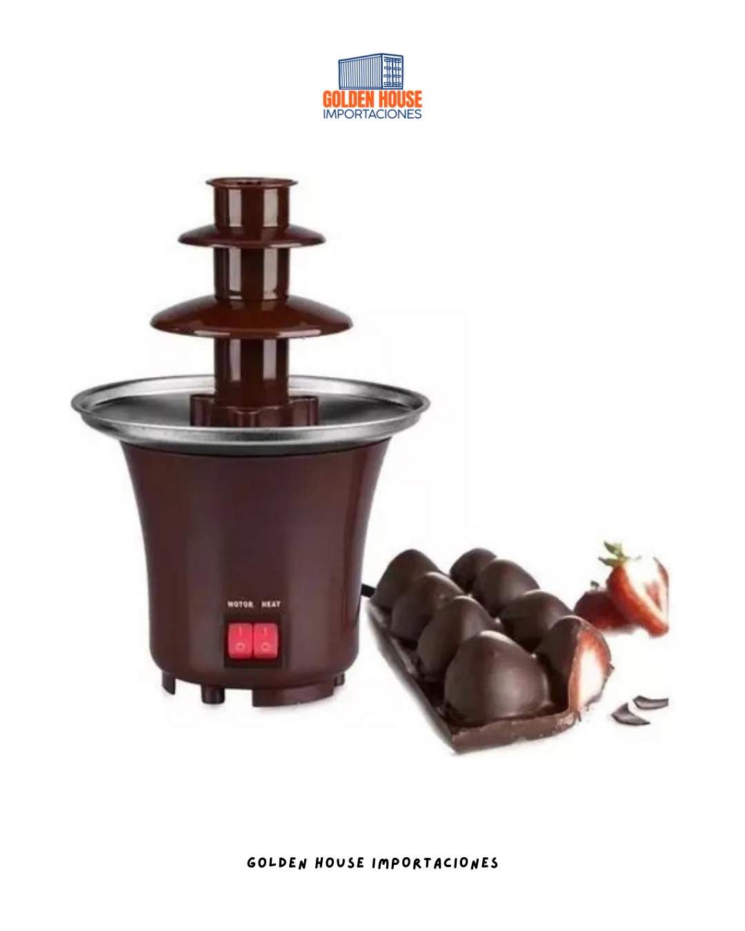 Mini Fuente Chocolate 3 Niveles Fondue Color Marrón