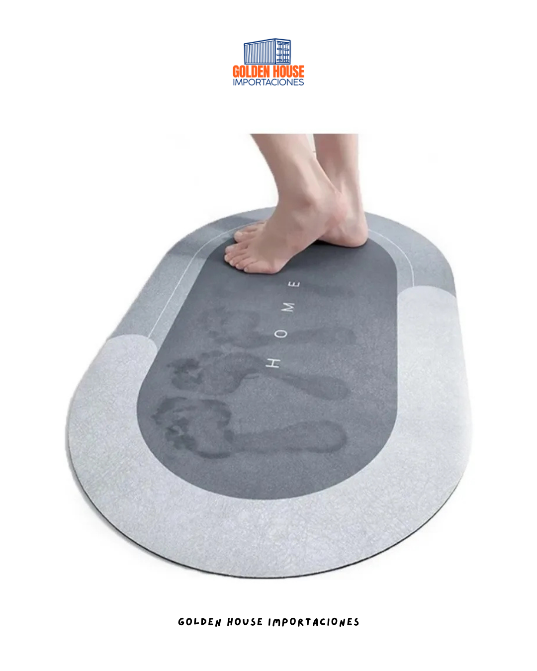 Alfombra De Baño Moderna Antideslizante y Absorbente Ovalado