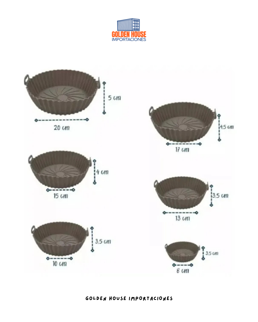 Moldes En Silicona X6 Unds Para Air Fryer Freidora De Aire Color N/a