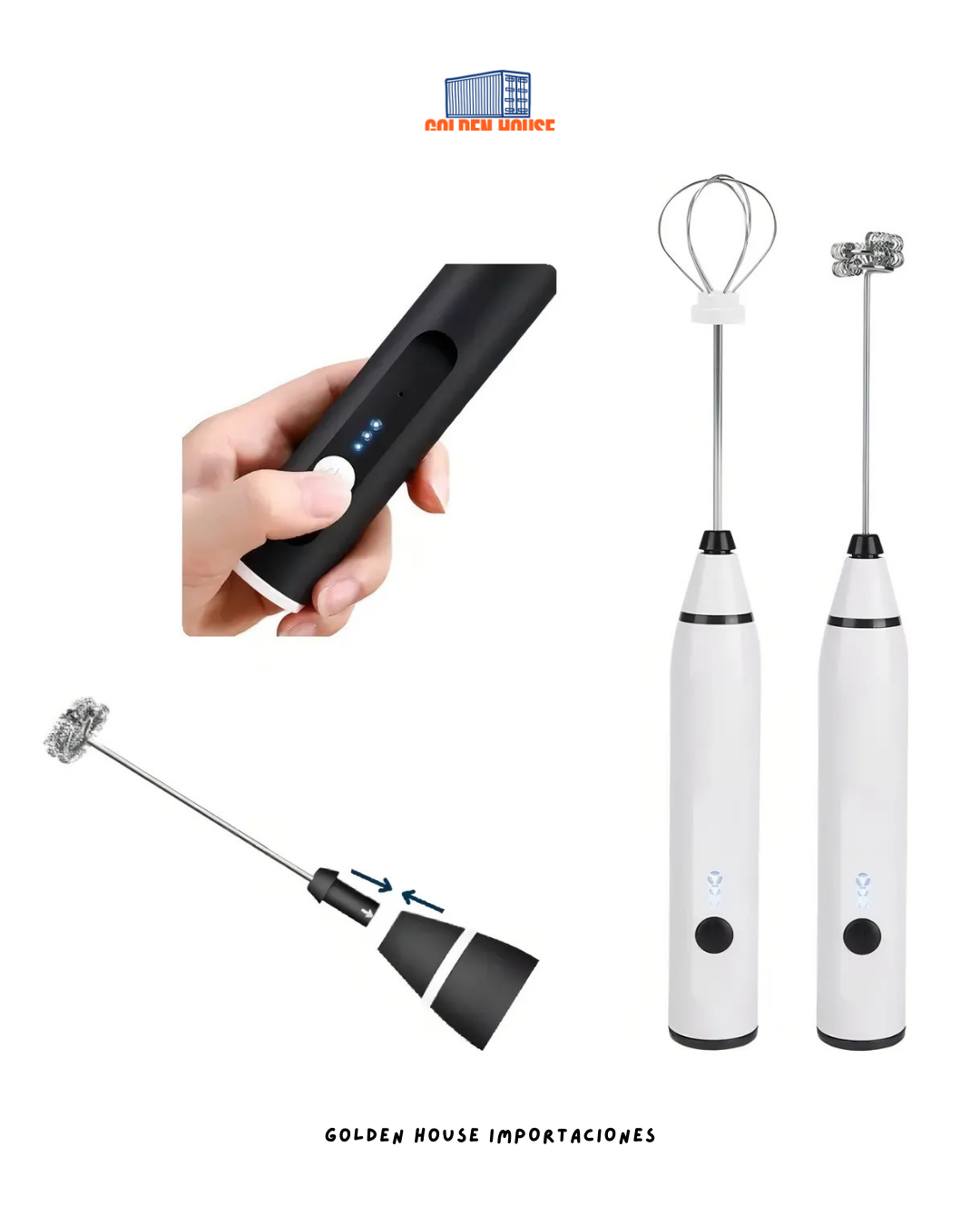 Batidor Eléctrico Portátil Mezclador Espuma Café Leche Huevo