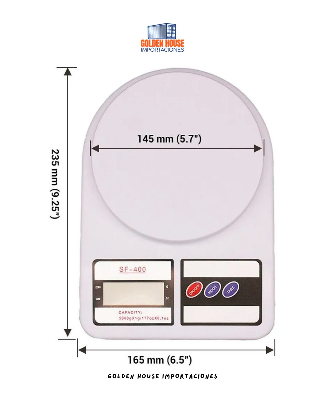 Balanza de cocina digital SQ Cozinha SF-400 / 10kg