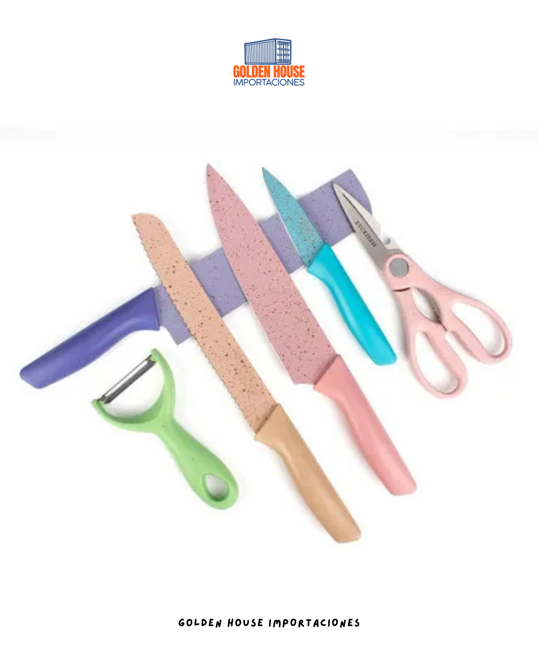 Juego De Cuchillos Luck 6 Piezas Color Pastel