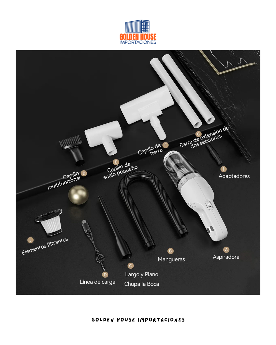 Aspiradora Inalambrica de Mano Portátil Dos En Uno Blanco