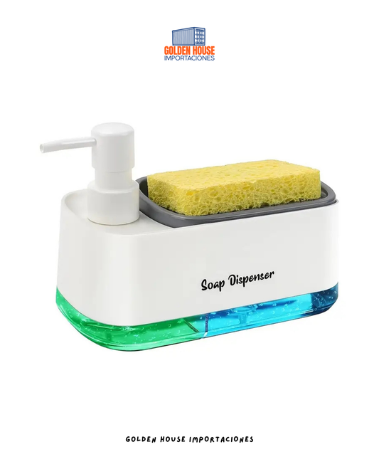 dispensador de jabón con soporte para esponja