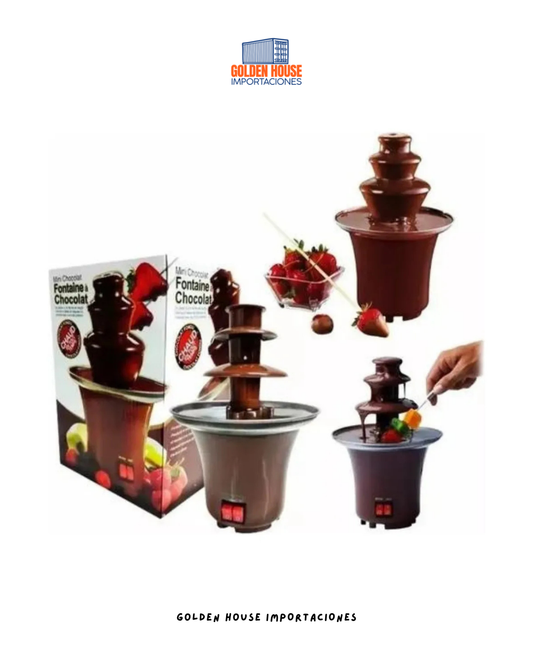 Mini Fuente Chocolate 3 Niveles Fondue Color Marrón