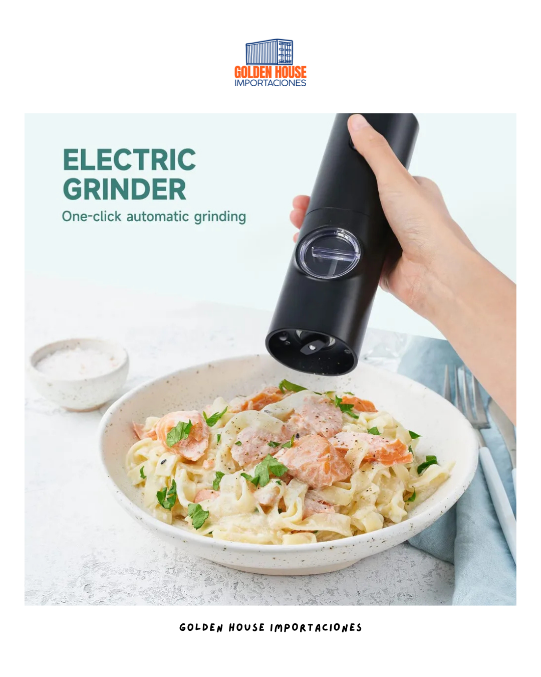 Molino Eléctrico Para Pimienta Sal Especies Cocina Ajustable